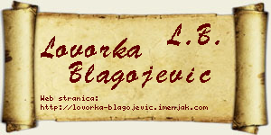 Lovorka Blagojević vizit kartica